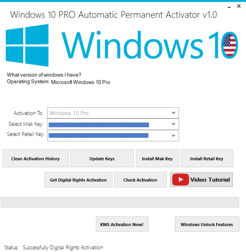 Windows 10 PRO Automatic Permanent Activator v1.0